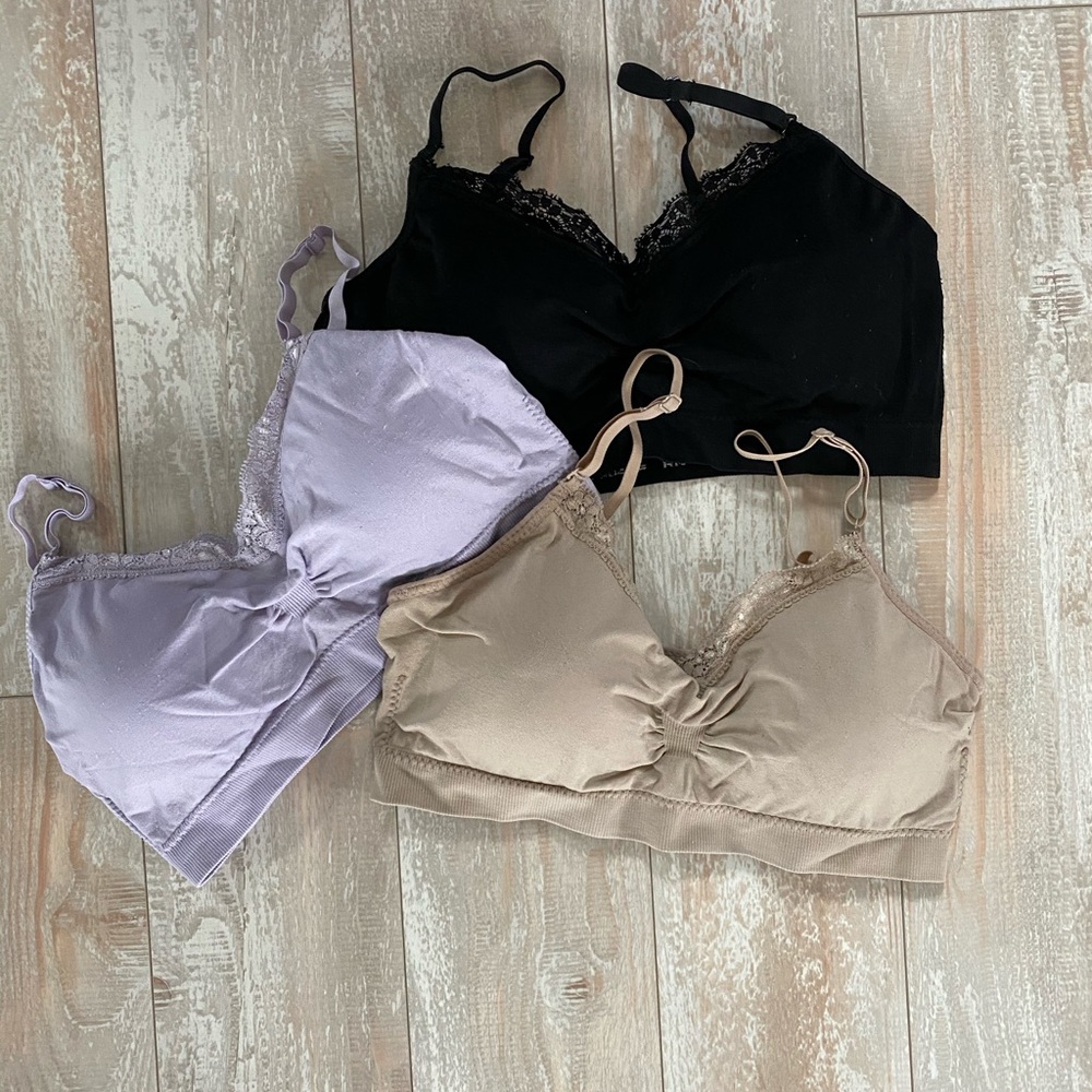 3 Coobie Bras with Lace Trim